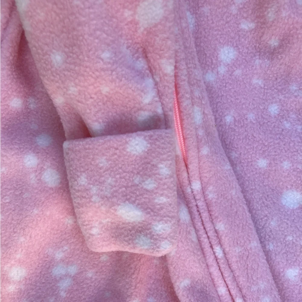 Girls Nike Pink Solid Full-Zip Onesie 3M Poly Warm Baby Newborn Swish Activewear